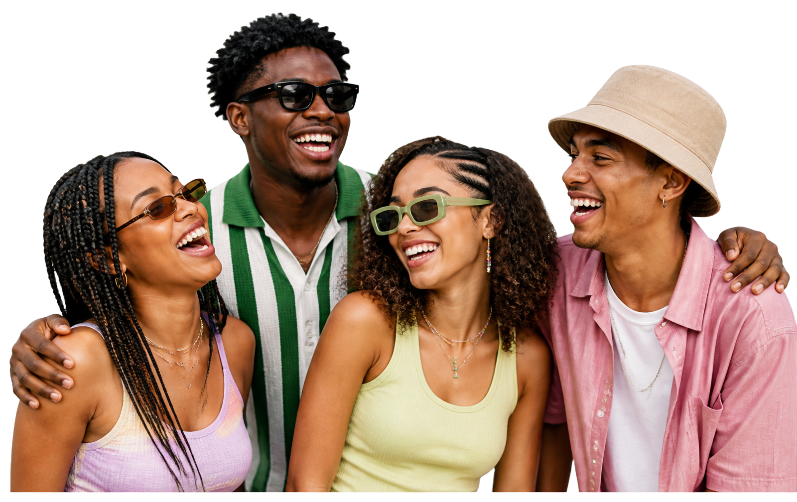 Young South Africans smiling together in a FragranceHouse campaign collage